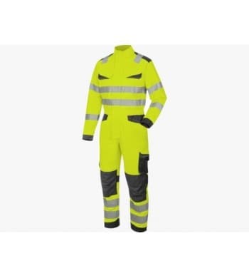 Combinaison haute visibilité jaune et grise Rougevif, bandes rétroréfléchissantes