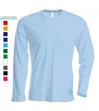 T-shirt de travail manches longues Rougevif, maille coton