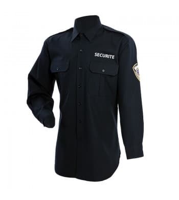 Chemise de service manches longues bleu marine Rougevif, deux poches à rabat