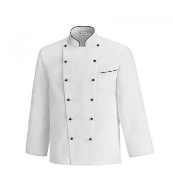 Veste de cuisine blanche croisée Rougevif, col officier