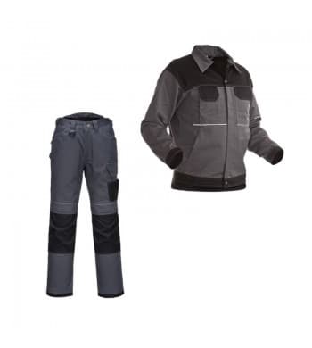 Ensemble blouson et pantalon de travail gris et noir Rougevif